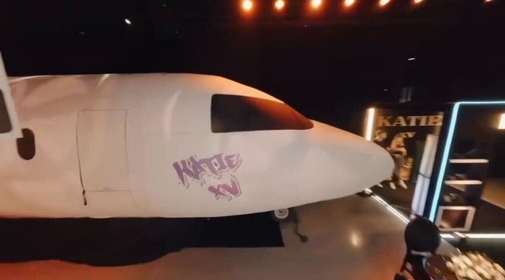 El avión que había en la fiesta. Foto: Captura Instagram