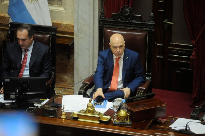 El puntano Bartolomé Abdala quedará al frente de la sesión por el viaje de Milei. Foto: Federico López Claro.