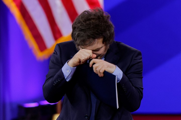 Javier Milei durante su presentación en la CPAC. Foto Reuters