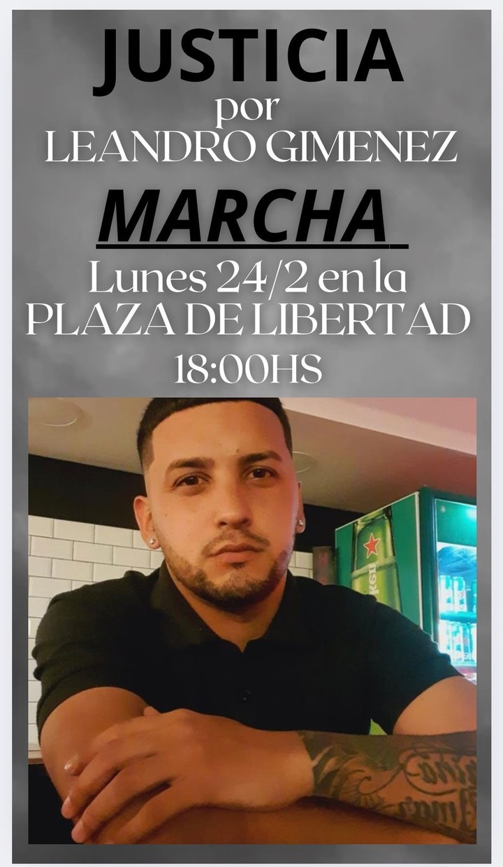 La familia de Leandro Giménez hará una marcha para pedir justicia.