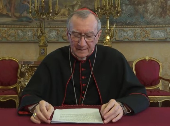 Pietro Parolin, el cardenal secretario de Estado de la Santa Sede. Foto: captura de video