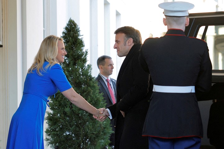 Emmanuel Macron llega a la Casa Blanca. Foto Reuters