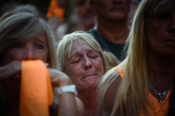 Dolor y duras críticas de la AMIA en el acto para exigir la liberación de los rehenes de Hamas,  Foto Mariana Nedelcu 