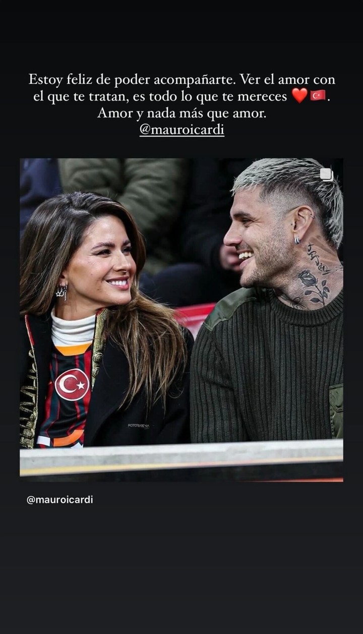 La romántica dedicatoria de la China Suárez a Mauro Icardi.  Foto: Instagram