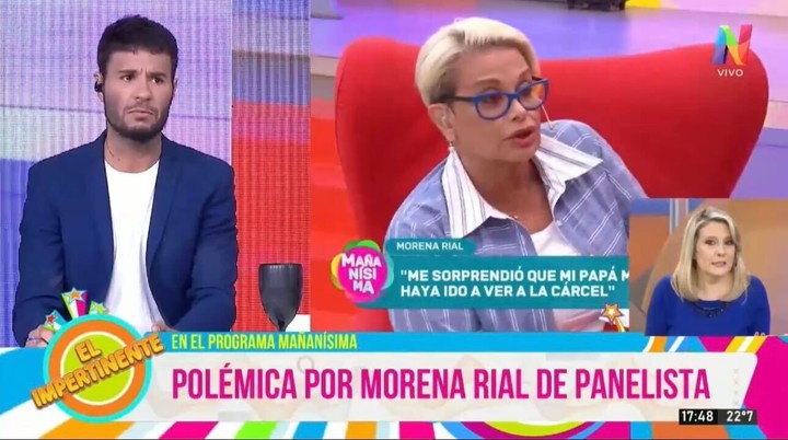 Tomás Dente, furioso con el trato a Morena Rial en el ciclo de Carmen Barbieri. Foto: Captura TV