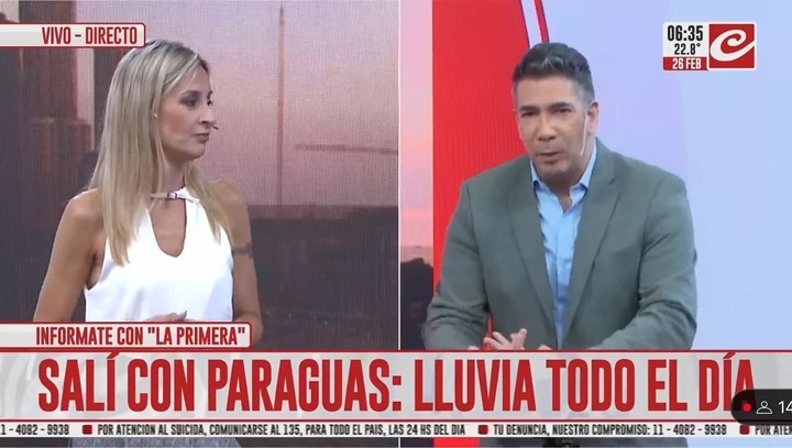 Mariela le pidió perdón a su compañero de conducción, Gustavo Chapur. Foto: Captura TV