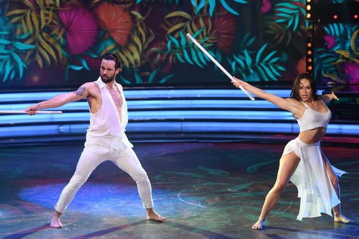 Cachete Sierra y Fiorella Giménez en ShowMatch. Foto LaFlia/Jorge Luengo.