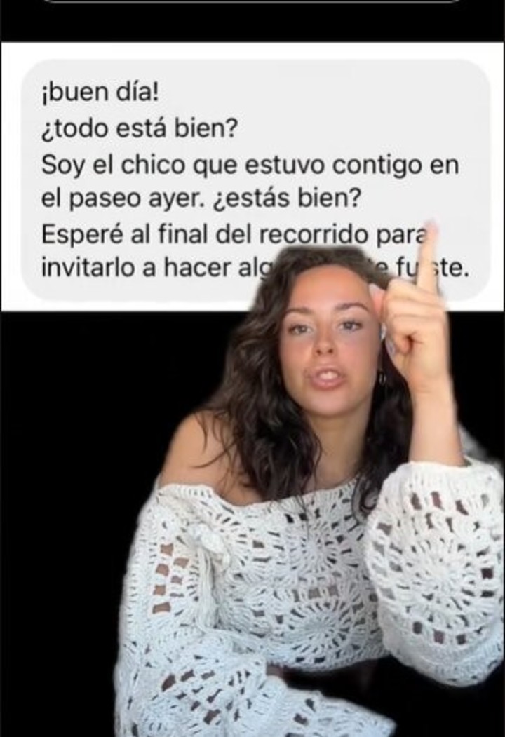 El mensaje que recibió Fiorella del guía. Foto: Captura TikTok