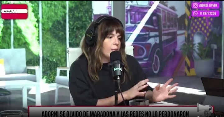 Dalma Maradona es panelista en el programa que conduce Ángel de Brito por Bondi Live. Captura video