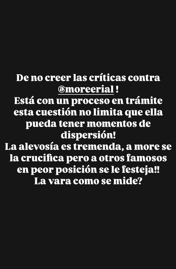 El abogado de Morena Rial la defendió de las críticas por haber salido a bailar. Foto: Instagram