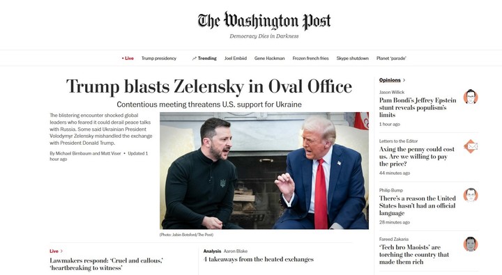 Qué dijeron los medios internacionales sobre la pelea entre Trump y Zelenski.