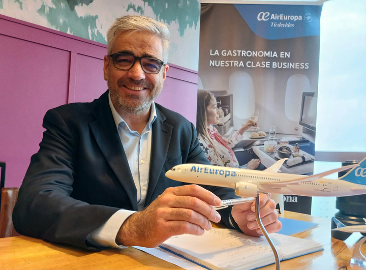 Bernardo Botella, directivo de Air Europa, en su visita a Buenos Aires. Foto Marcelo Carroll 