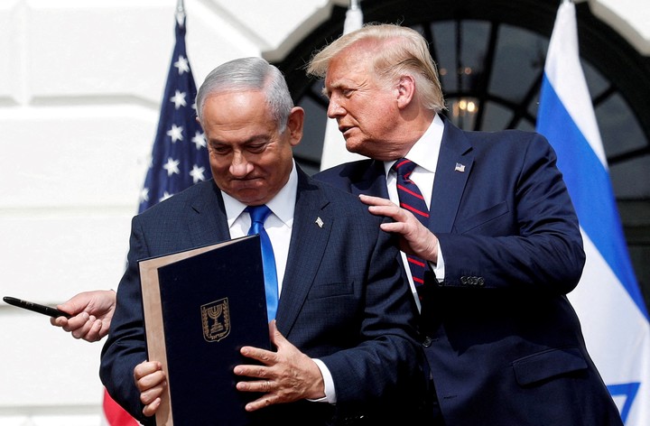 Benjamin Netanyahu y Donald Trump, en la Casa Blanca, en septiembre de 2020. Foto: REUTERS