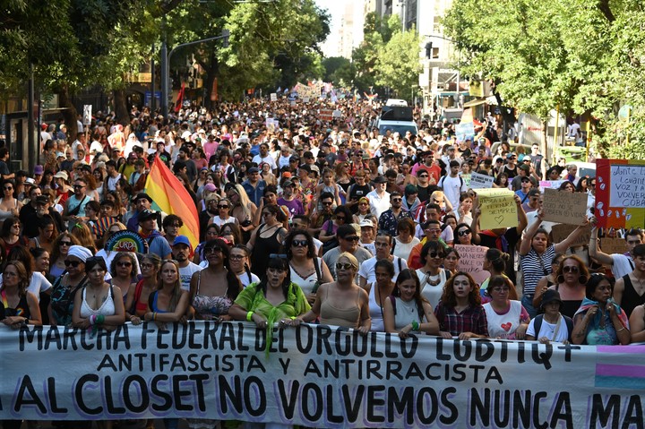 Marcha LGTB. Tras los dichos de Javier Milei. Foto: EFE/Ariel Alejandro Carreras