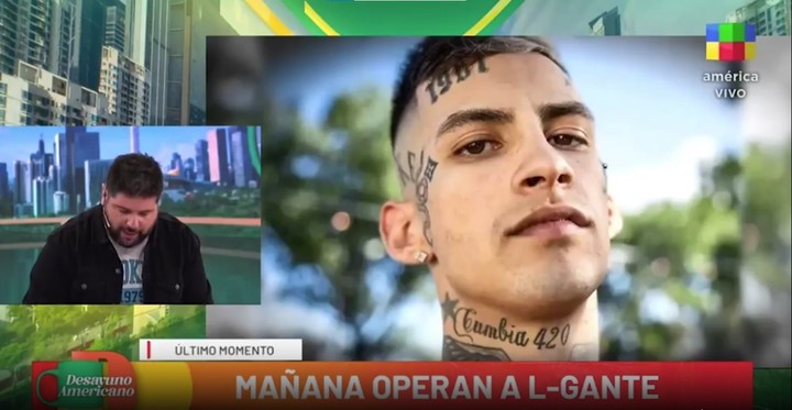 Trascendió que tendrán que operar a L-Gante. Captura TV