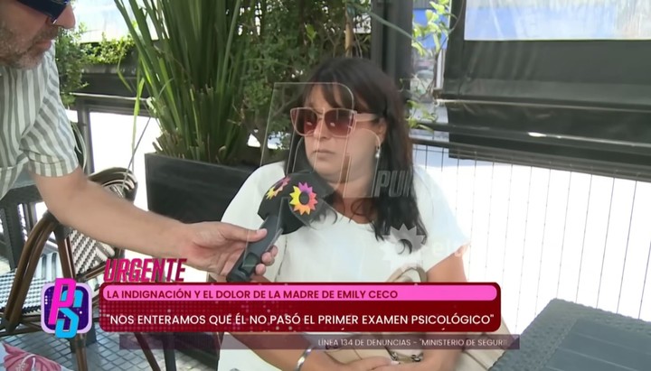 La palabra de la mamá de Emily Ceco sobre la violencia de Santiago Martínez. Foto: Captura TV