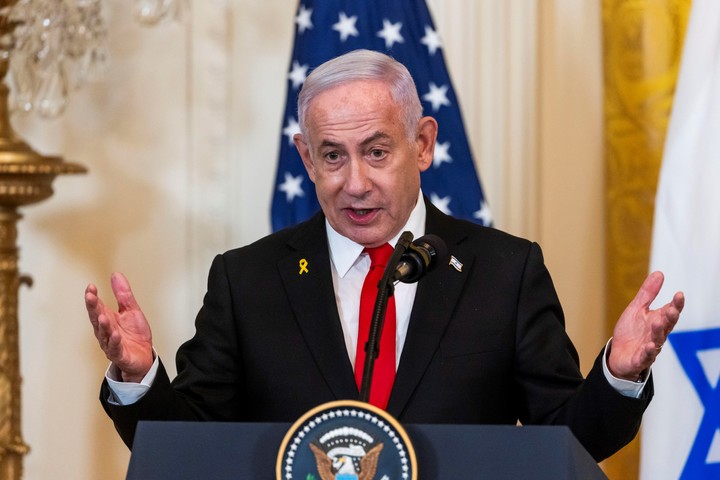 Benjamín Netanyahu ante la prensa en la Casa Blanca (EFE)