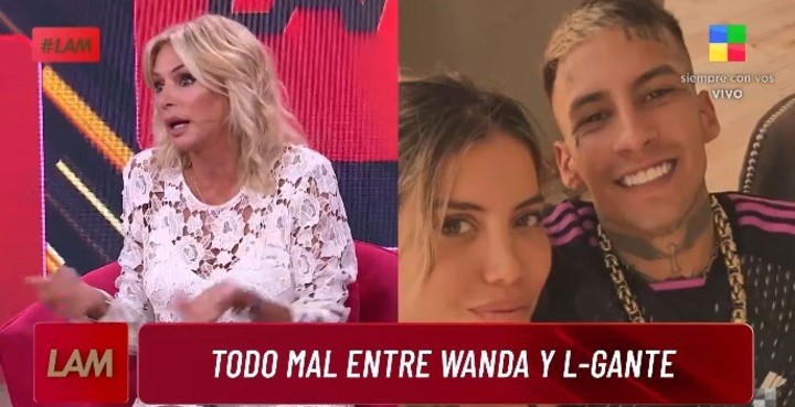 Wanda Nara y L-Gante, ¿distanciados por "las drogas"? Foto: Captura TV.