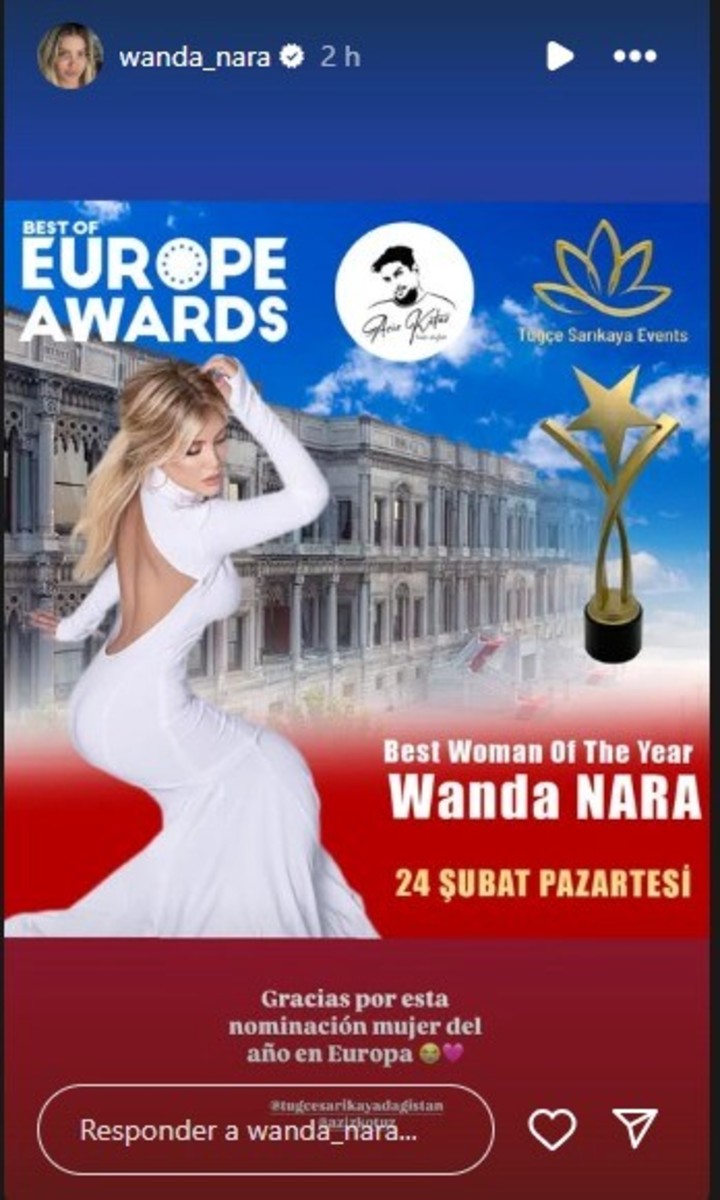 Wanda Nara, nominada a un importante premio en Turquía. Foto: Instagram.