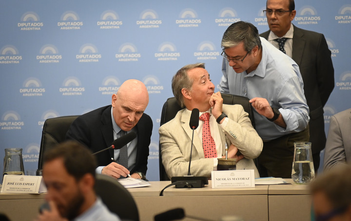 Cruce en Diputados por la suspensión de las PASO: Germán Martínez increpa a Nicolás Mayoraz y a José Luis Espert. Foto: Federico López Claro