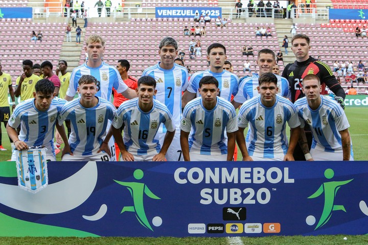 Los jugadores de la Selección Argentina Sub-20. (EFE/ Edison Suárez)