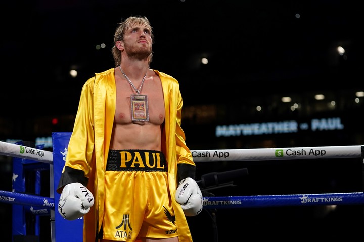 Logan Paul en su pelea ante Floyd Mayweather. (Jasen Vinlove-USA TODAY Sports)