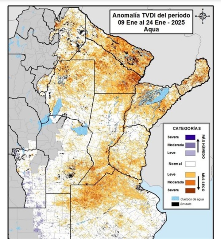 Reservas hídricas período del 9 al 24 de enero de 2025. ORA.