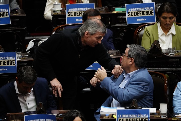 Máximo Kirchner y Germán Martínez, en una sesión en la Cámara de Diputados.
Foto: Emmanuel Fernández.