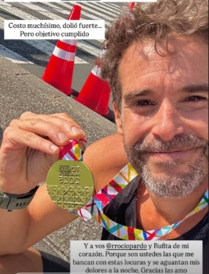 Nicolás Cabré completó el Maratón de Tokyo. Foto: Instagram.