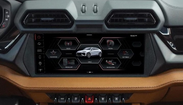 El panel de control del Lamborghini Urus.