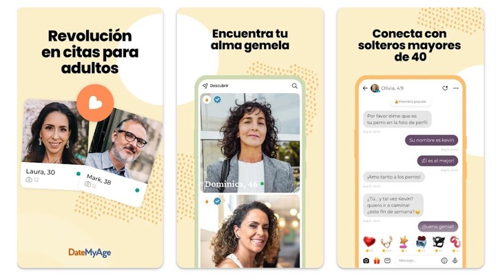 El sitio DateMyAge es uno de los más antiguos para personas con más de 40 años. Foto: captura de pantalla/Gentileza DateMyAge