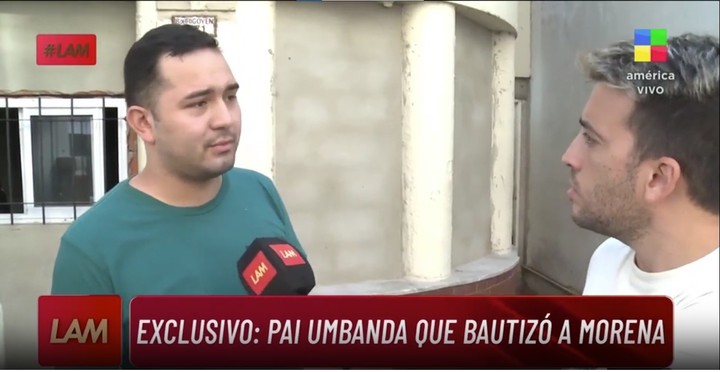 El pai umbanda que "bautizó" a Morena Rial. Captura TV