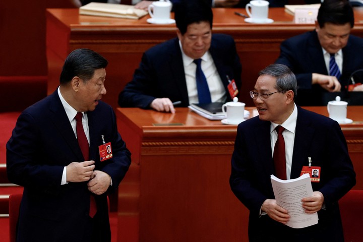 Xi Jinping y Li Qiang en la Asamblea. Foto: Reuters 