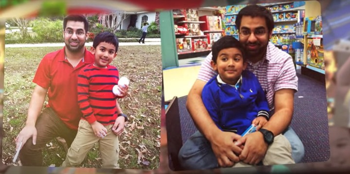 Abdul junto a su hijo Aziz Khan (Foto: Captura de video YouTube @ncmec)