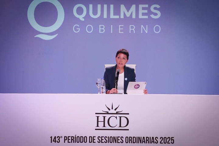 Mayra Mendoza, intendenta de Quilmes, en la apertura de sesiones 2025.