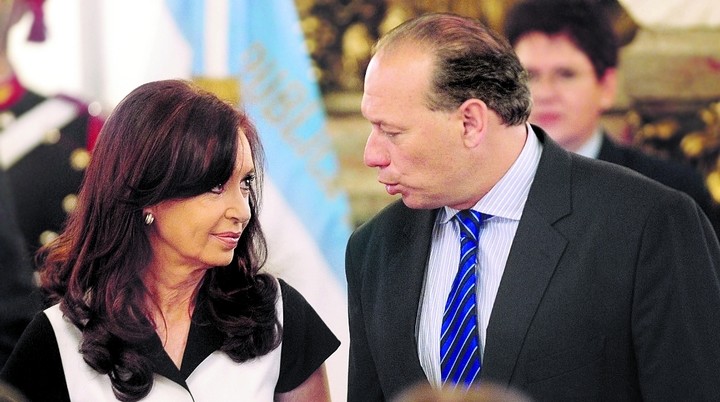 Foto de Marcelo Carroll:  Cristina Kirchner y Sergio Berni