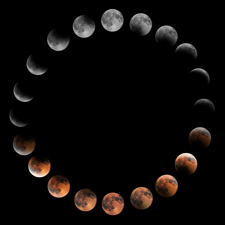 La escala de Danjon sirve para clasificar la intensidad del eclipse lunar en función de su color y brillo. Foto: ilustración Shutterstock.