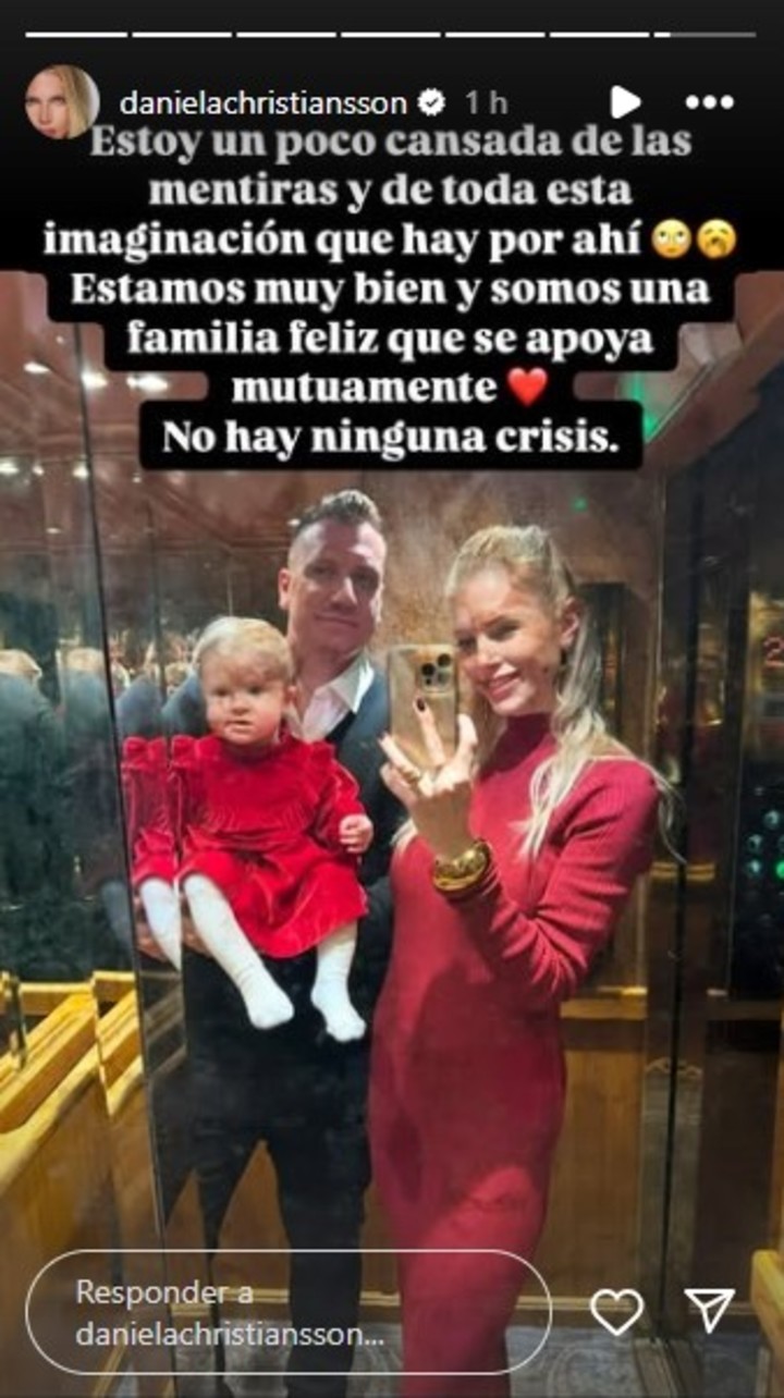 Daniela Christiansson se manifestó sobre los rumores de separación de Maxi López. Foto: Instagram