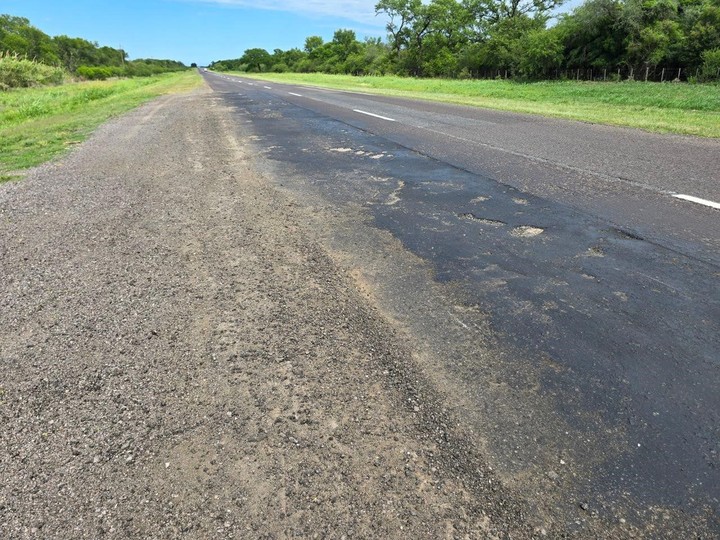 La Ruta Nacional 11 a la altura del norte de Santa Fe.