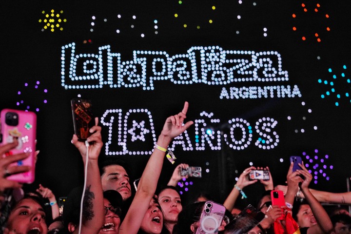 Drones en Lollpalooza Argentina. Foto Martín Bonetto