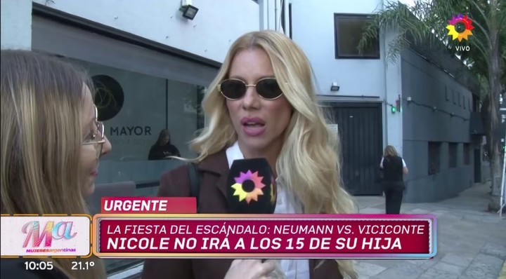 Nicole Neumann se mostró molesta por las críticas que recibió su hija Allegra por no haberla invitado a su fiesta de 15 años. | Foto: El Trece