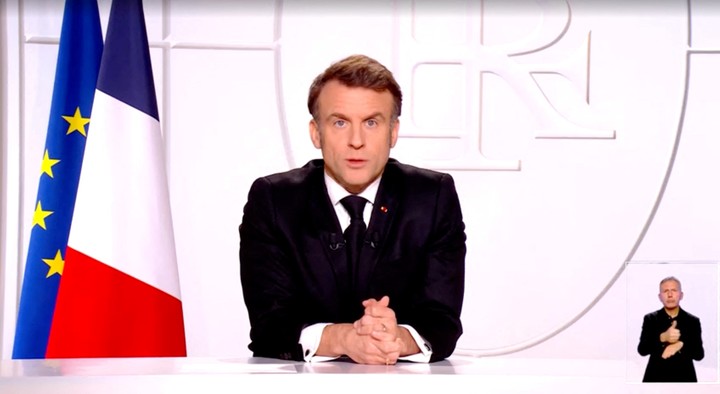 El presidente francés, Emmanuel Macron, se dirige a la nación en París, Francia, el 5 de marzo de 2025, en esta captura de pantalla extraída de un vídeo. Foto Reuters