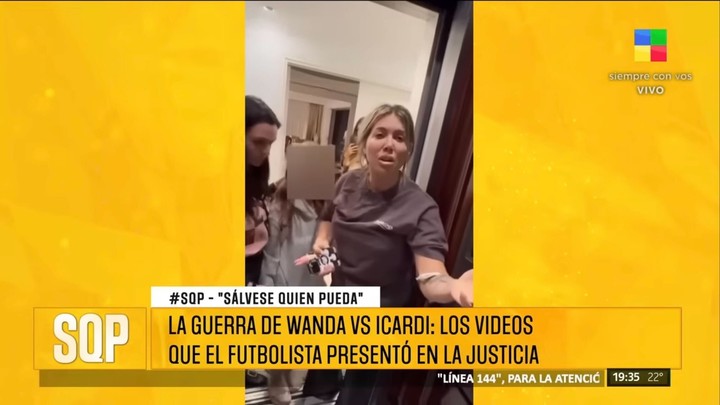 Se conocieron nuevos videos de la fuerte pelea de Wanda Nara y Mauro Icardi en su departamento. Foto: Captura TV