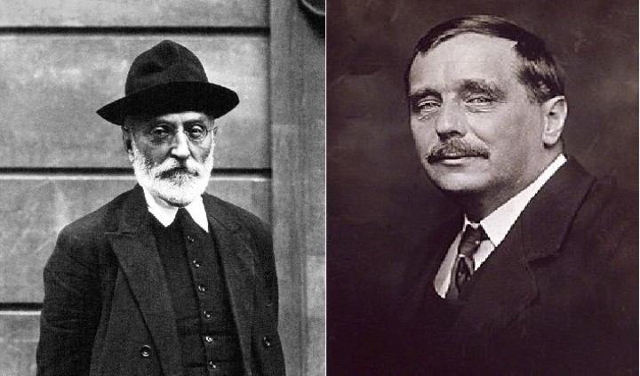 El escritor español Miguel de Unamuno y el novelista británico H.G. Wells. Archivo Clarín.