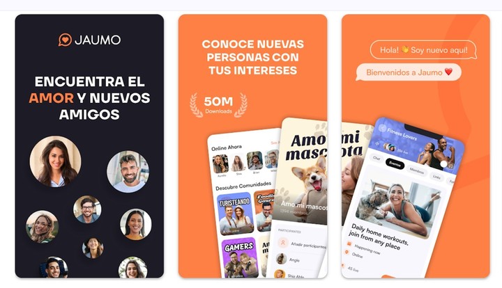 Jaumo es una app de citas que promete presentar a usuarios con intereses en común. Foto: captura de pantalla/Jaumo.