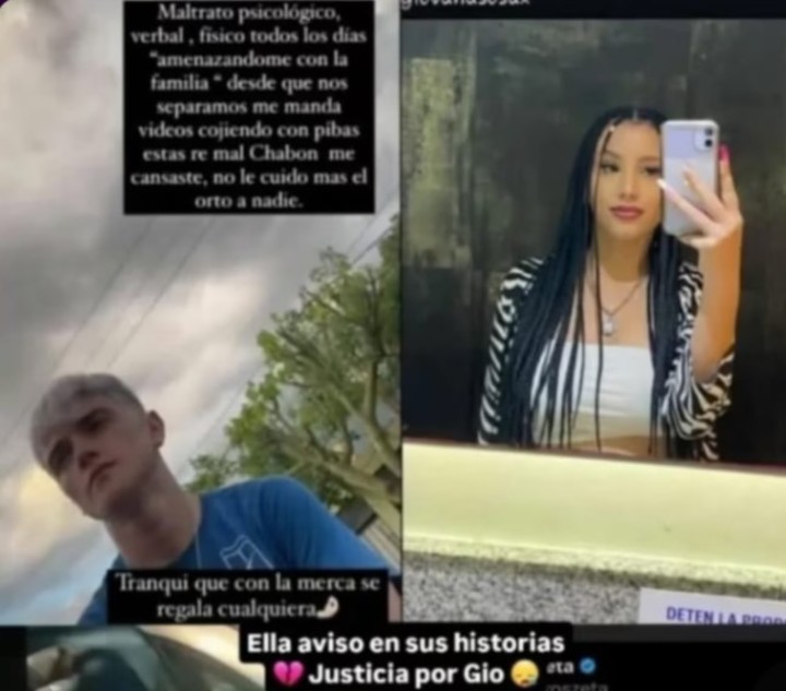 El alerta de la víctima en una historia de Instagram.