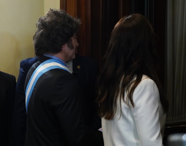 El presidente Javier Milei junto a Victoria Villarruel en la Apertura de Sesiones 2025. Foto: Juano Tesone