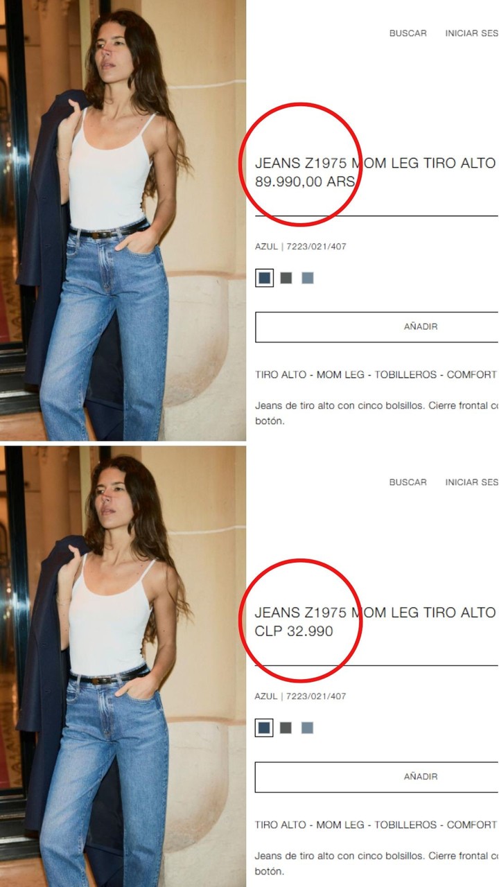 Un jean que en Brasil cuesta $ 58.104, en la Argentina $ 89.990, 35% más.