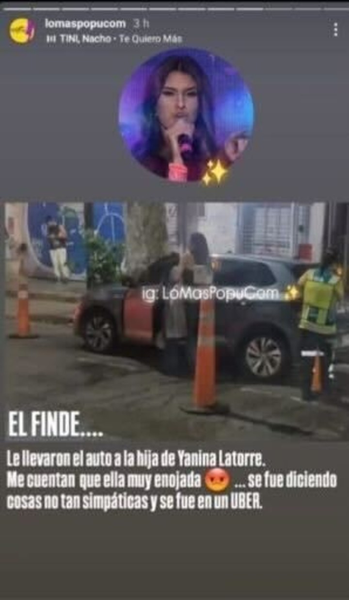 Lola Latorre fue detenida en un control de tránsito por conducir alcoholizada. Foto: Instagram