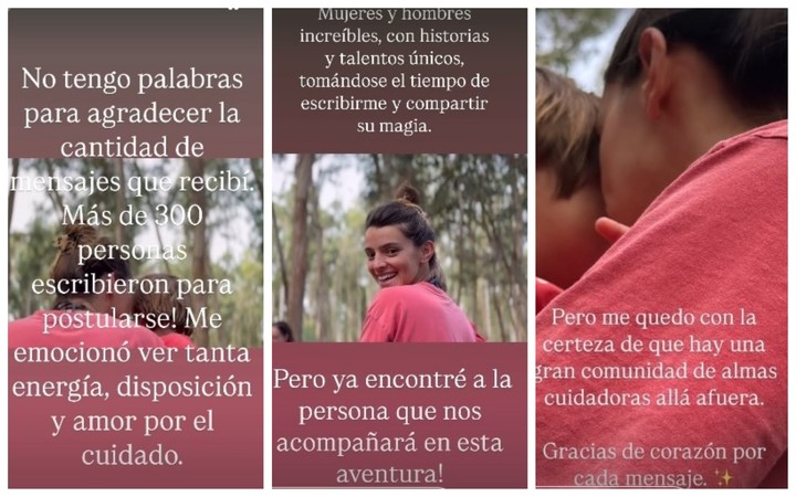 Calu Rivero anunció que ya consiguió una niñera para su familia. Fotos: capturas Instagram.